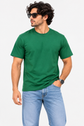 Men's Dark Green Oversized 100% Cotton Solid T-Shirt