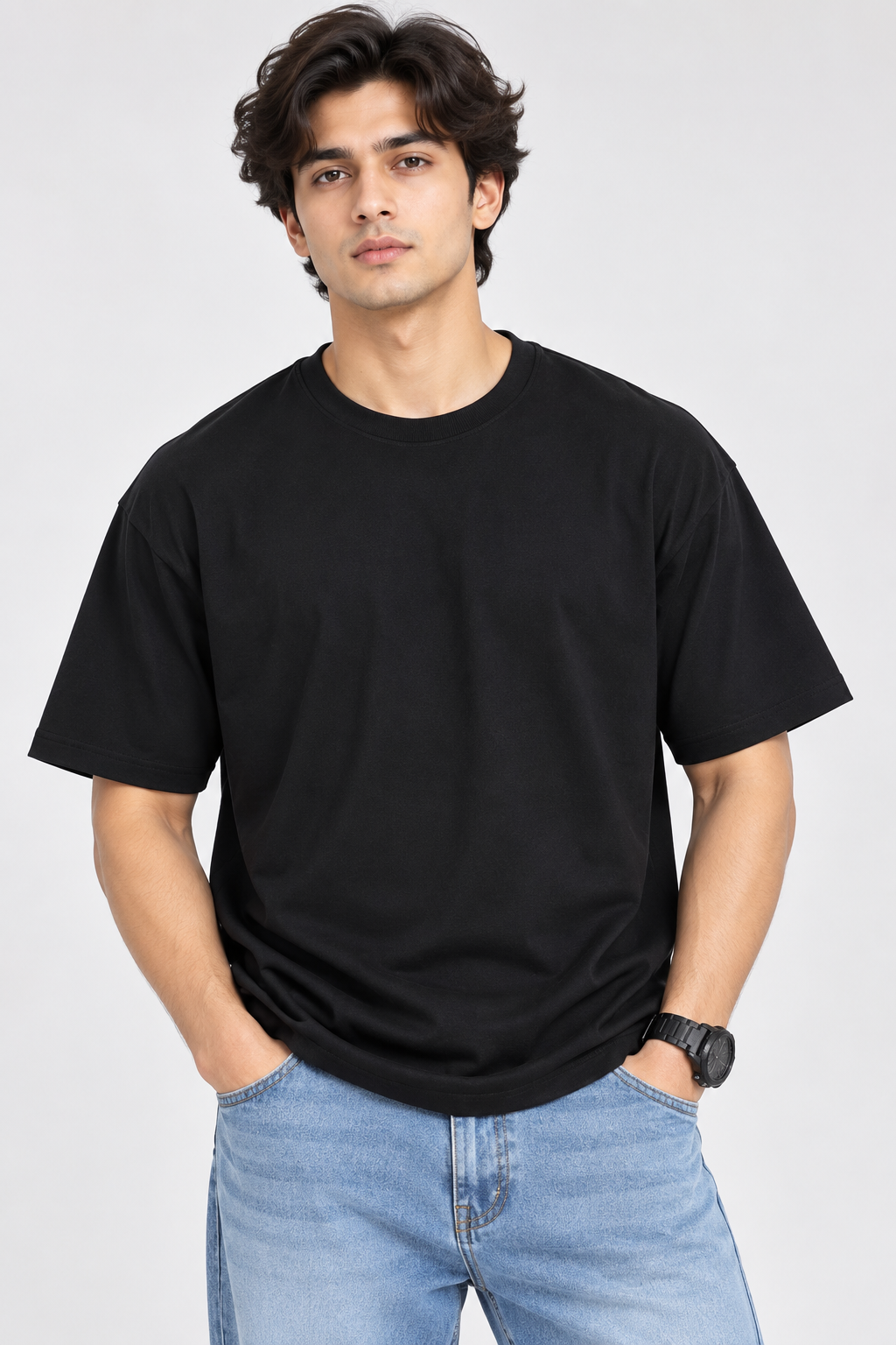 HILLDORF black T-shirt close-up front