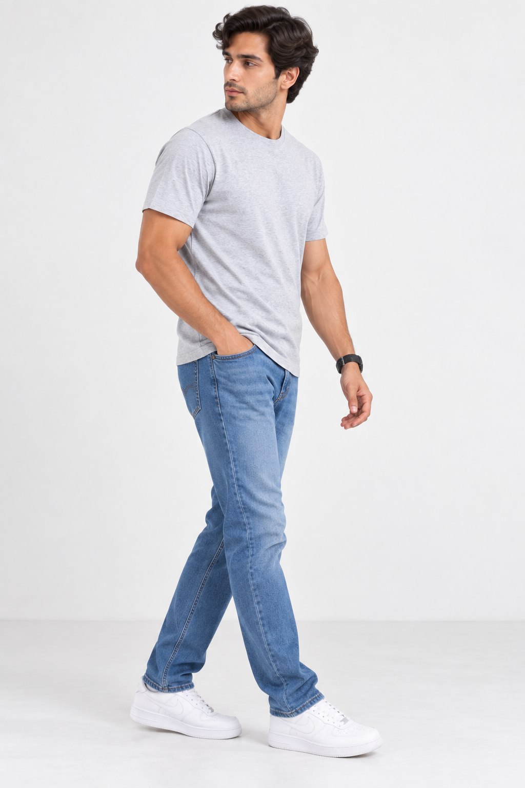 HILLDORF grey t-shirt side profile