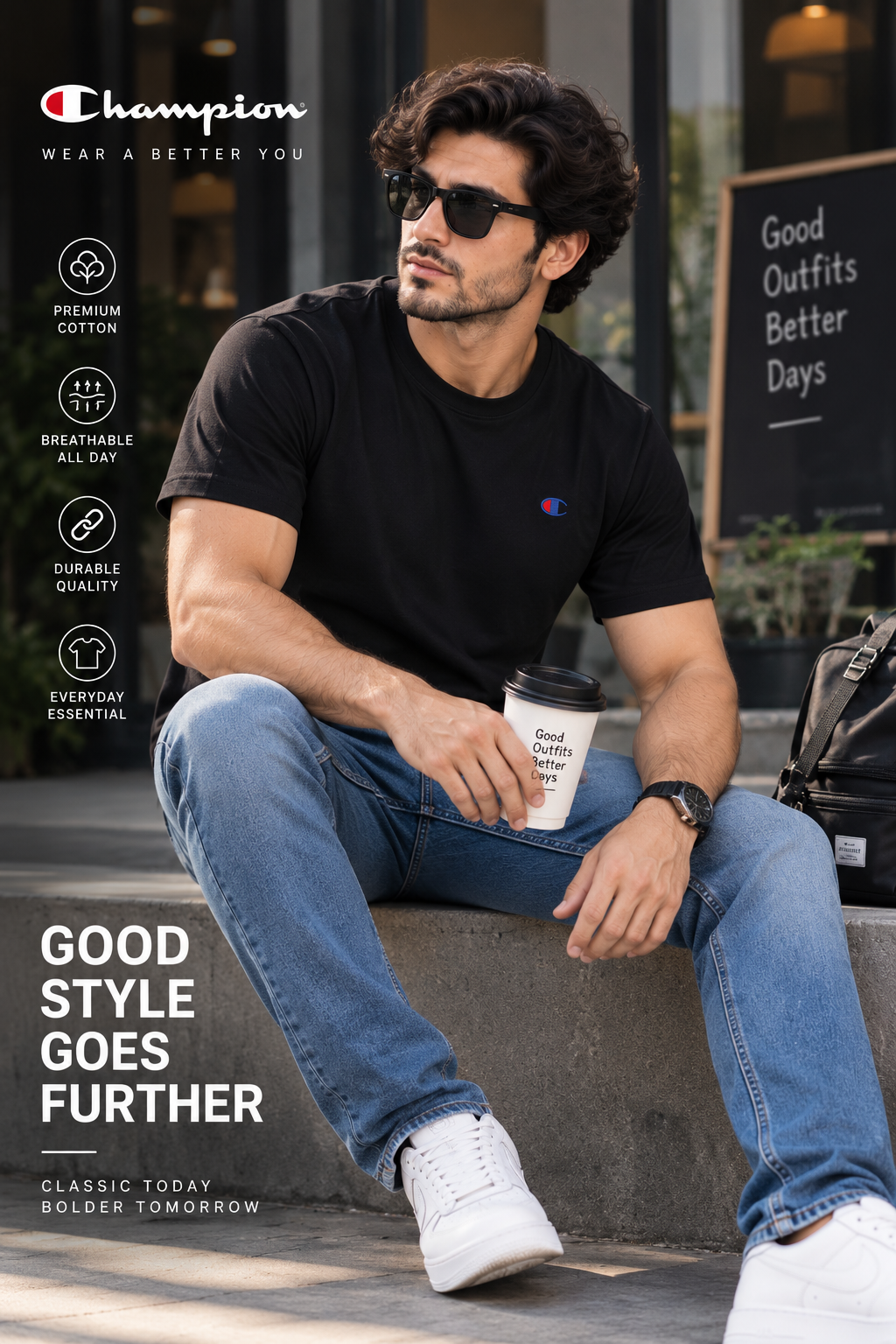 Black men's t-shirt lifestyle outfit