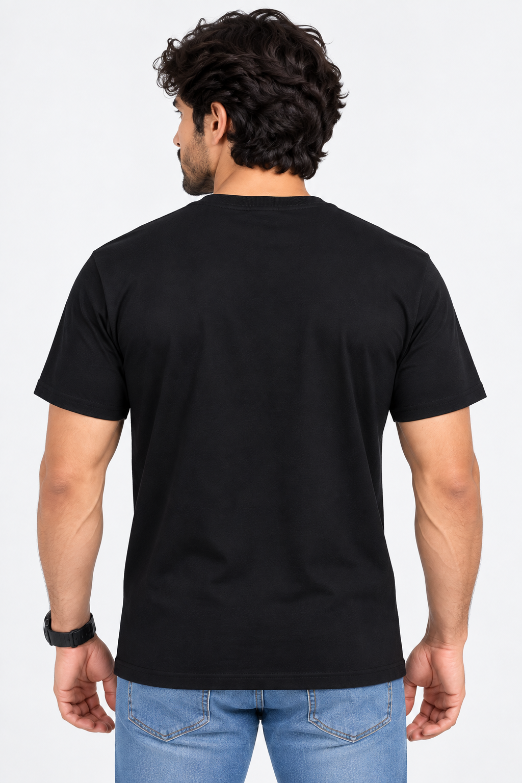 Black men's t-shirt back view