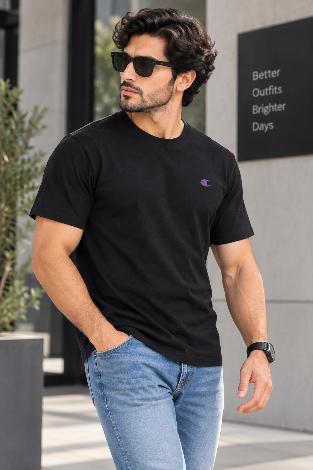 Black men's t-shirt lifestyle streetwear