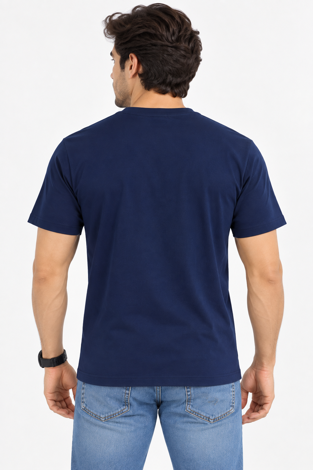 HILLDORF navy blue crew neck t-shirt back detail
